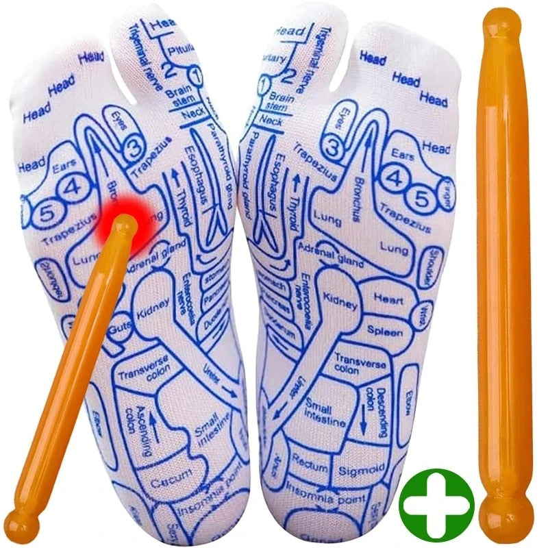 Medias de Acupuntura 3 pares calcetines de salud para aliviar la fatiga y el dolor, masaje de pies de reflexología de acupresión