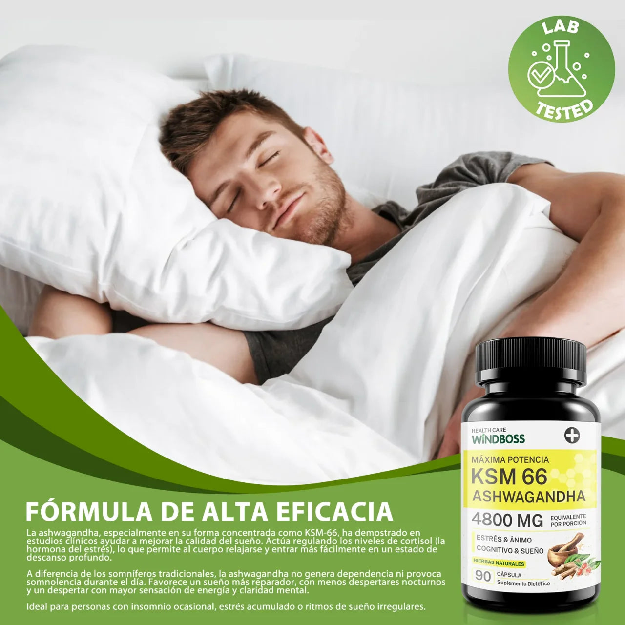 Ashwagandha KSM-66  Reduce el Estrés