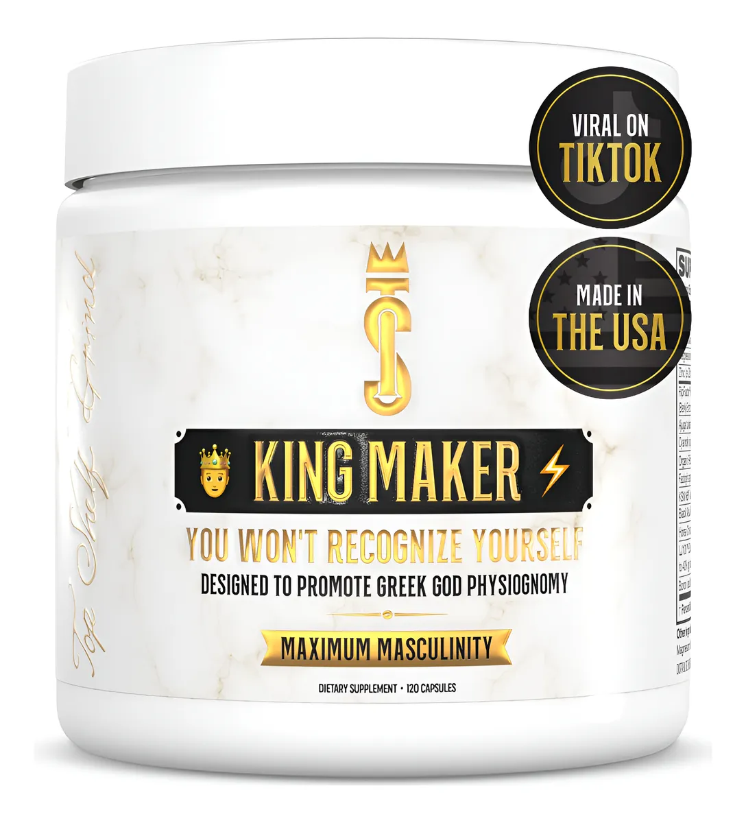 KING MAKER – Potenciador Masculino Natural, Suplemento para Energía, Masa Muscular y Bienestar – 60 Cápsulas