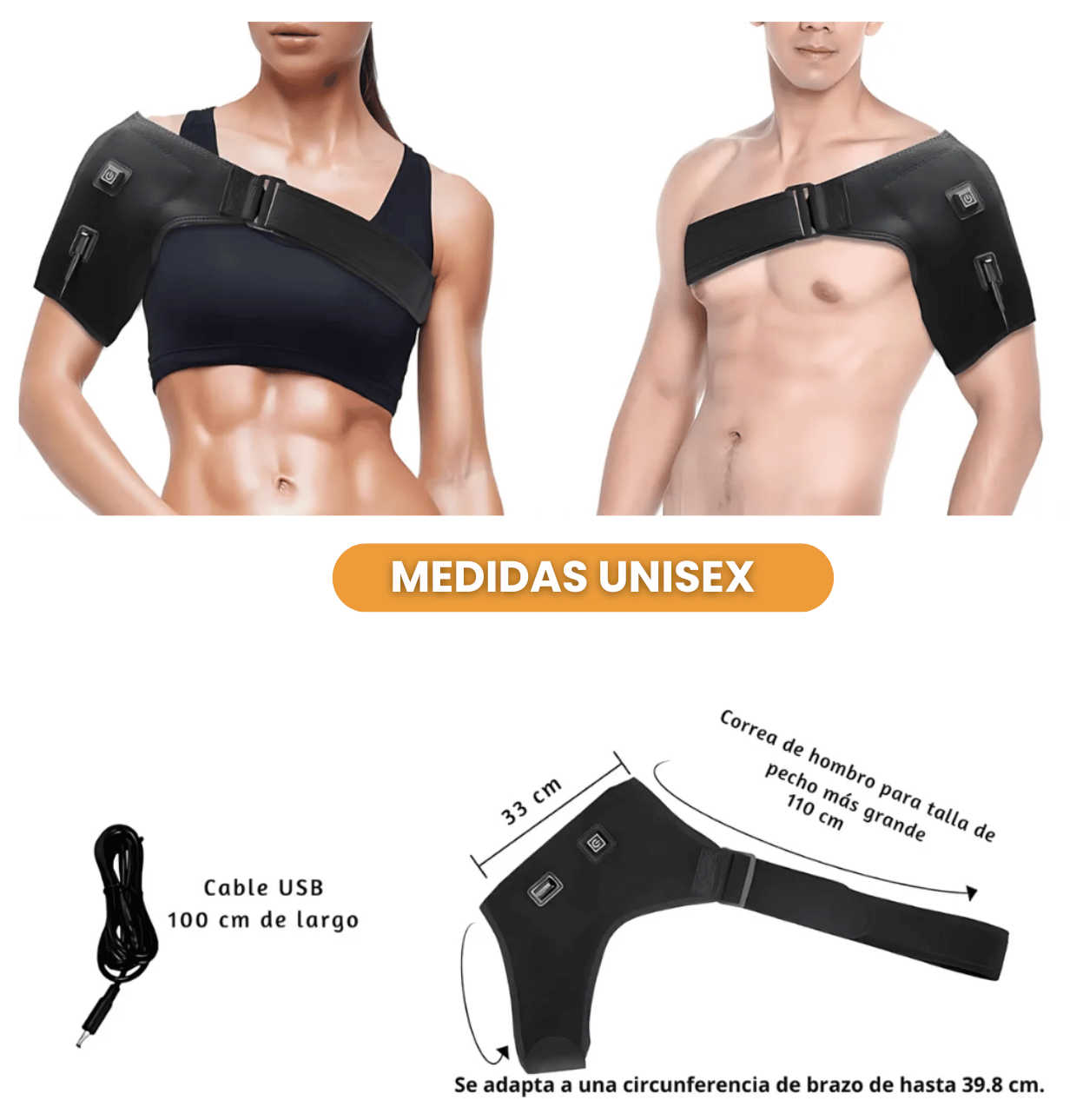 Hombrera termica - alivio inmediato para el dolor de hombro - Manguito Rotador + libro digital gratis