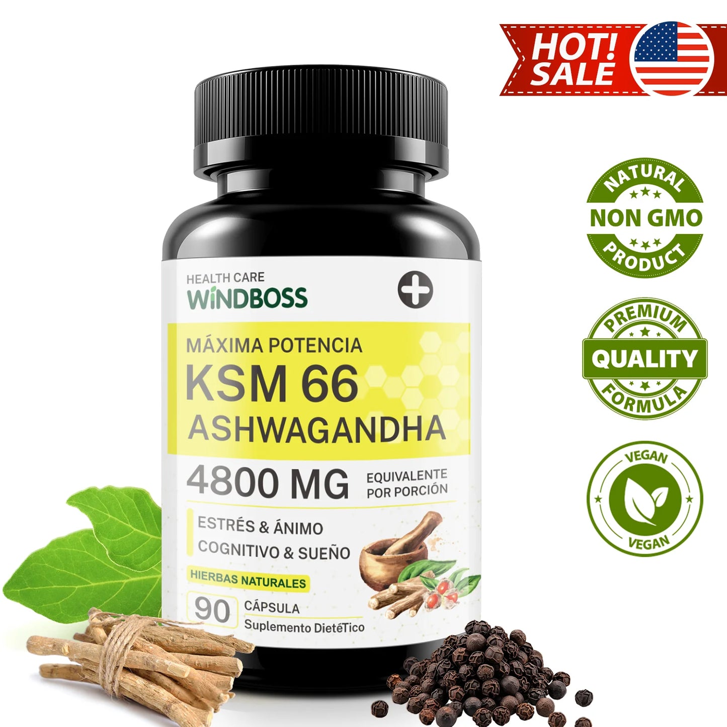 Ashwagandha KSM-66  Reduce el Estrés