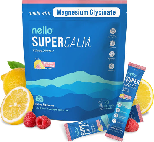 Nello Super Calm – Bebida Natural con Ashwagandha, L-Theanina y Magnesio para Reducir Estrés, Dormir Mejor y Mejorar el Enfoque