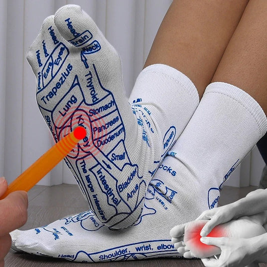 Medias de Acupuntura 3 pares calcetines de salud para aliviar la fatiga y el dolor, masaje de pies de reflexología de acupresión