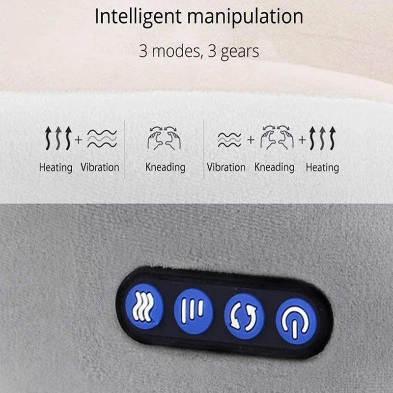 Masajeador eléctrico de cuello, almohada en forma de U con vibración