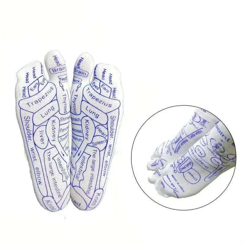 Medias de Acupuntura 3 pares calcetines de salud para aliviar la fatiga y el dolor, masaje de pies de reflexología de acupresión