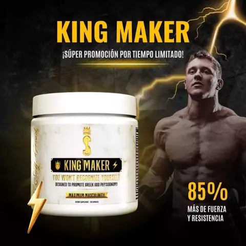 KING MAKER – Potenciador Masculino Natural, Suplemento para Energía, Masa Muscular y Bienestar – 60 Cápsulas